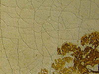 Example cracking, craquelure, cracks in the ground and paint layer