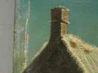 Damage to the edge of the painting caused by the picture frame