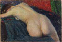 Painting, oilpaint on wax-resin lining support.
Conditon: before restoration