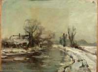 Painting, oilpaint on marouflage (linen on panel).
Condition: during conservation 