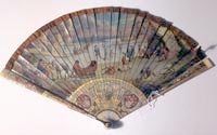 Painted fan, condition: before conservation treatment